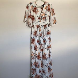 White floral romper dress